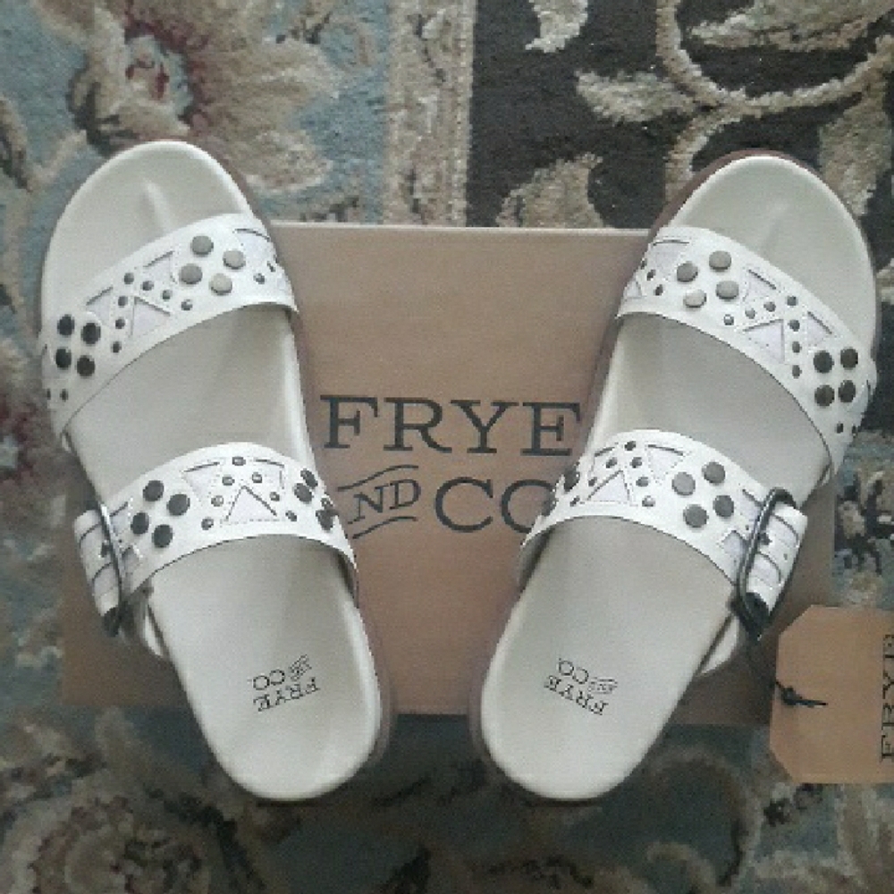 Frye and Co Studded Double-Strap Sandals